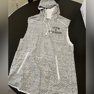 Under Armour Project Rock Iron Paradise terry cloth cut off hoodie